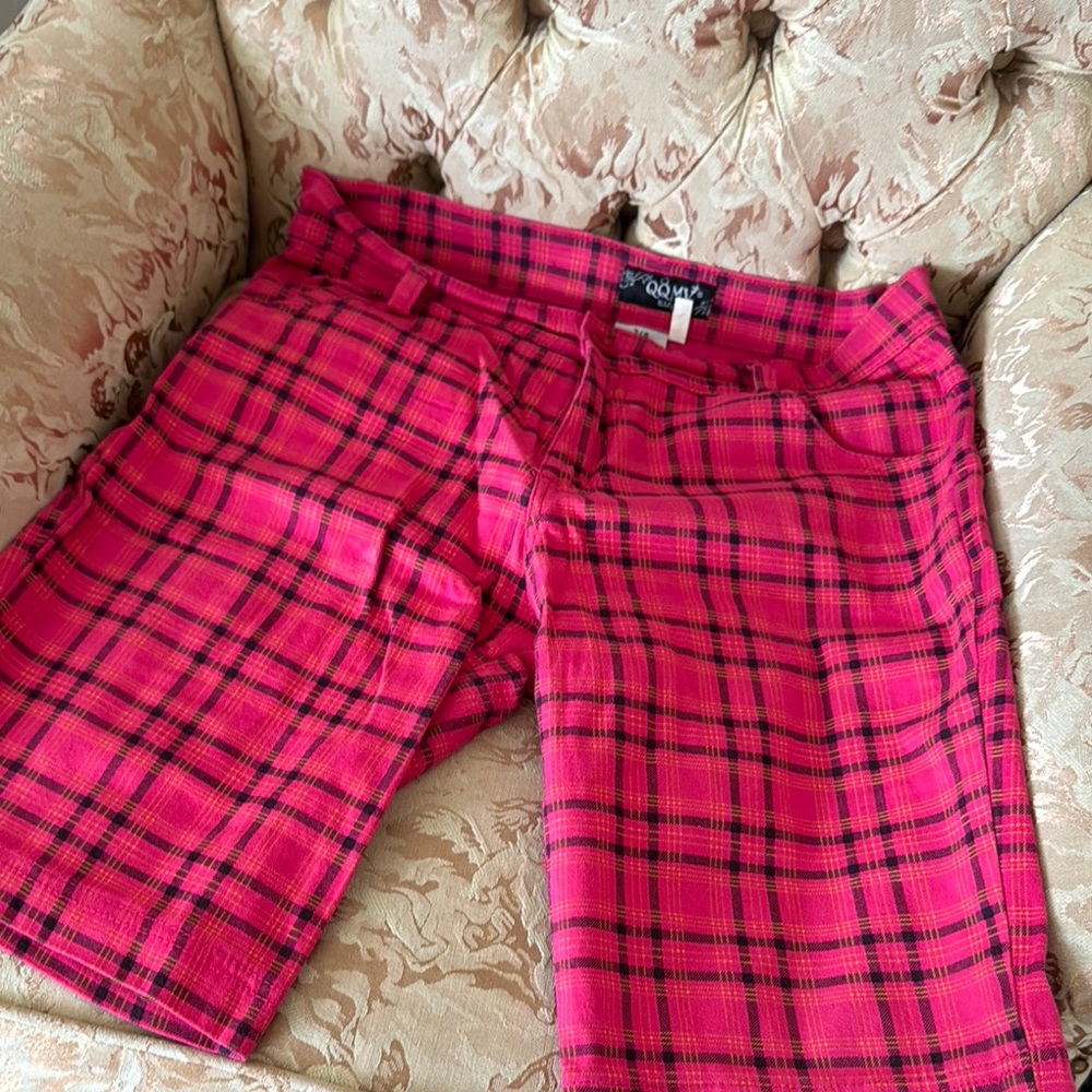 Pink Plaid Women's Shorts by Boohoo